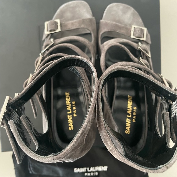 Saint Laurent Suede Gladiator Sandals - Picture 5 of 10